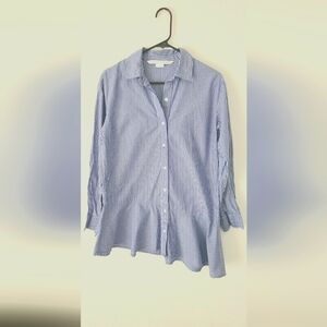 Veronica Beard Gilda Asymmetric hem,  striped blue/white size 0